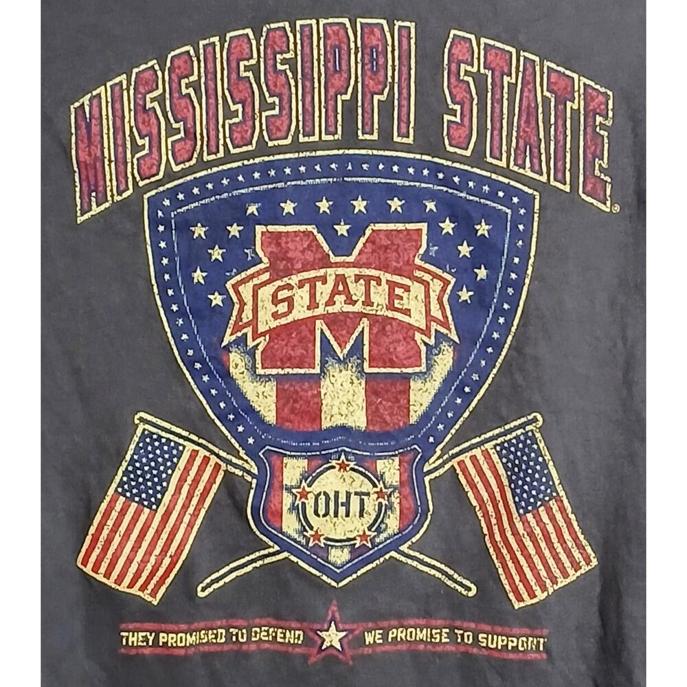 OHT Mississippi State Patriotic Graphic T-Shirt Men's Large Dark Gray